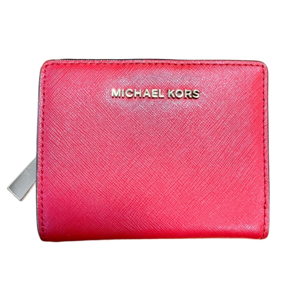 Michael Kors Vibrant Red Bifold Card Holder Wallet